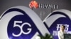 在北京国际信息通信展览会上的华为展位显示5G技术。（2018年9月28日）