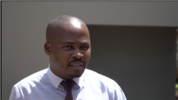 Charles Kwaramba is one of the lawyers from Zimbabwe Lawyers For Human Rights working on finding Itai Dzamara. (Columbus Mavhunga/VOA)
