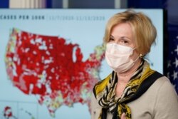 White House Coronavirus Response Coordinator Dr. Deborah Birx speaks during a news conference with the coronavirus task force at the White House in Washington, Nov. 19, 2020.