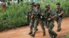 French troops arrive at a WFP food distribution point in Bangui, Central African Republic on December 13, 2013. 