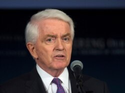 Chamber of Commerce President and CEO Thomas J. Donohue speaks at the U.S. Chamber of Commerce Foundation's Hiring Our Heroes program, June 24, 2015, in Washington.