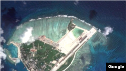 Gambar satelit ini menampilkan pulau Woody, pulau terbesar di kepulauan Paracel (Foto: dok).