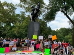 Un grupo de cubanos mostraron su apoyo a las protestas en Cuba desde Nueva York, Estados Unidos. [Tomado de la cuenta de Facebook de Carlos Manuel Alvarez]