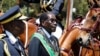 Zimbabwe's President Robert Mugabe arrives for the opening of Parliament in Harare, Zimbabwe, Oct. 6, 2016. 