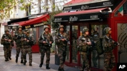 Soldiers in St. Denis, a northern suburb of Paris, Nov. 18, 2015. 