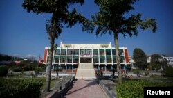 City hall venue for the 18th South Asian Association for Regional Cooperation (SAARC) summit, Kathmandu, Nov. 10, 2014.