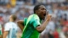 Nigeria's Ahmed Musa celebrates after scoring his team's second goal against Argentina during their 2014 World Cup Group F soccer match at the Beira Rio stadium in Porto Alegre June 25, 2014.