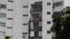 Un edificio en Acapulco, México, sufrió daños en el terremoto del 7 de septiembre de 2021.