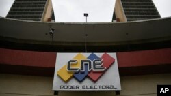 Fachada del Consejo Nacional Electoral en Caracas, Venezuela. 