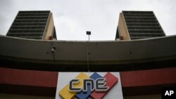 Sede del Consejo Nacional Electoral en Caracas, Venezuela. Junio 15, 2020. Foto: AP.