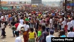 Des manifestants lors de dernières violences contre la modification de la loi électorale en RDC