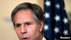 El secretario de Estado Antony Blinken durante una ceremonia en la sede del Departamento de Estado, en Washington DC, el 3 de marzo de 2021.