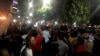 Protesters chant slogans against the regime in Cairo, Egypt, early Saturday, Sept. 21, 2019. 