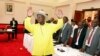 FILE - Ugandan President Yoweri Museveni. Ugandan police Wednesday fired teargas and live bullets to disperse supporters of main opposition leader and presidential candidate Kizza Besigye.