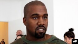 FIL E- Kanye West appears at the Brother Vellies Spring 2016 collection presentation during Fashion Week, in New York.