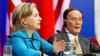 US Secretary of State Hillary Clinton speaks alongside Chinese Vice-Premier Wang Qishan (R) during a signing ceremony in Beijing, 25 May 2010