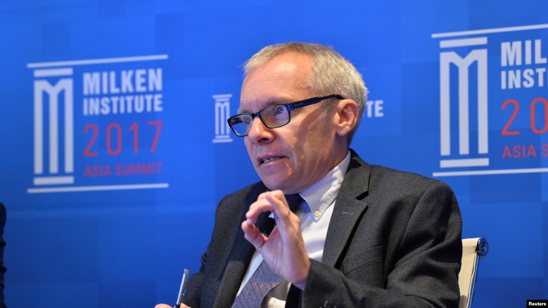 Sean Turnell, the economic adviser to Myanmar's elected leader Aung San Suu Kyi, is seen at the Milken Institute 2017 Asia Summit in Singapore, in this September 30, 2017 handout photograph. MILKEN INSTITUTE/Handout via REUTERS THIS IMAGE HAS BEEN SUPPLI