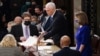 U.S. Vice President Mike Pence and Speaker of the House Nancy Pelosi take part in a joint session of Congress to certify the 2020 election results on Capitol Hill in Washington, Jan. 6, 2021. 