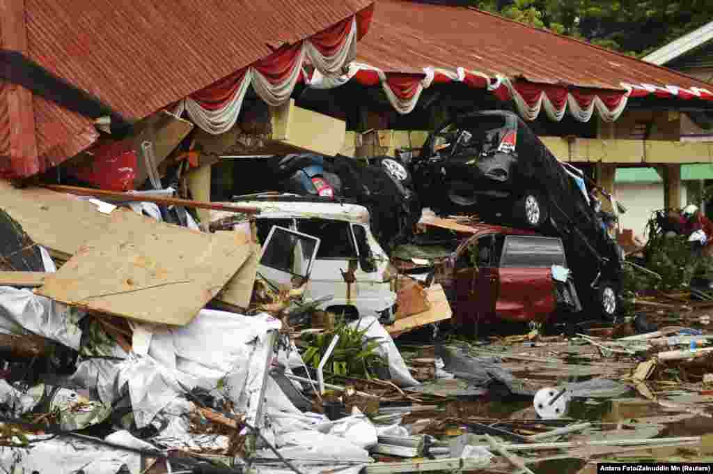 Damage from an earthquake and tsunami can be seen in Palu, Central Sulawesi, Indonesia, Sept. 29, 2018.